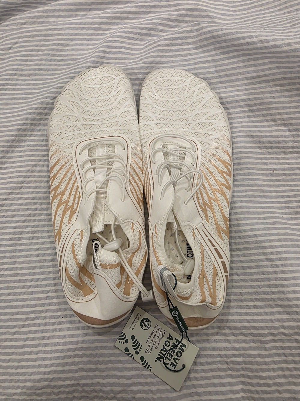 Peak Footwear White and Peach Slip-On Sneakers